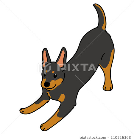 簡單可愛的杜賓犬插畫邀請你一起玩,主線 簡單可愛的杜賓犬插畫邀請你一起玩,主線 110316368