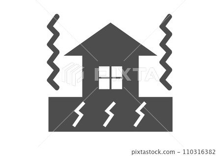 房子和地震圖標 110316382