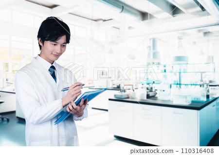 young man working in a research institute 110316408