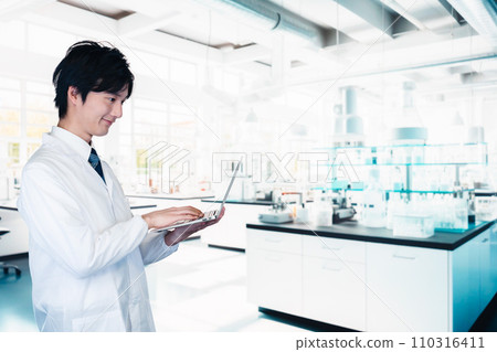 young man working in a research institute 110316411