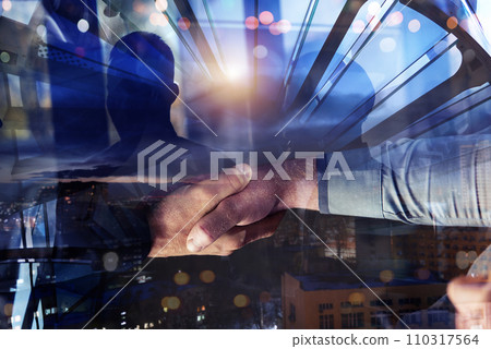Handshaking of business people in office as concept of teamwork and partnership Handshaking of business people in office as concept of teamwork and partnership 110317564