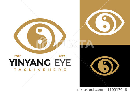 Yin Yang Eye Vision Logo design vector symbol icon illustration Yin Yang Eye Vision Logo design vector symbol icon illustration 110317648