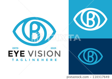 Letter B Eye Vision Logo design vector symbol icon illustration Letter B Eye Vision Logo design vector symbol icon illustration 110317649