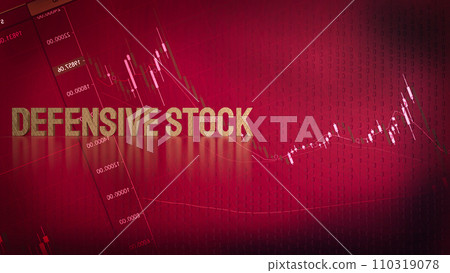 The Defensive stocks word for business concept 3d rendering. 110319078