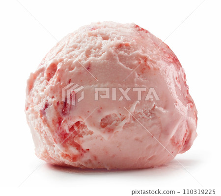pink strawberry and vanilla ice cream scoop 110319225