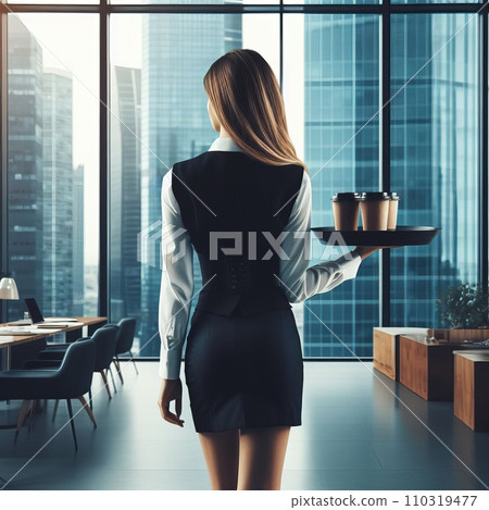 business woman in the office of a business center with coffee business woman in the office of a business center with coffee 110319477