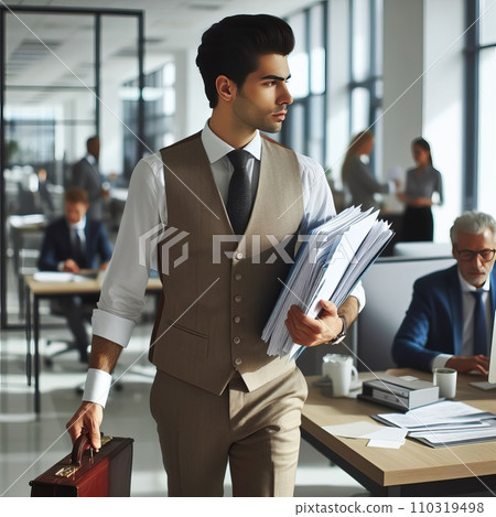 Business man with documents in the office 110319498