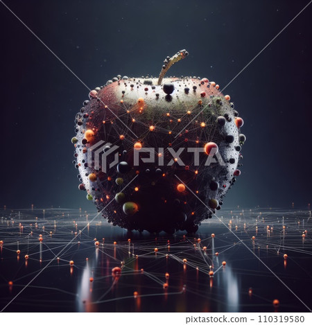 Futuristic glowing neon apple fruit 110319580