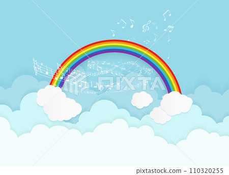 Blue sky over a rainbow - Stock Illustration [110320255] - PIXTA