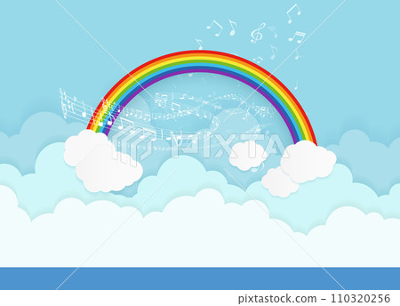 Blue sky over a rainbow Blue sky over a rainbow 110320256