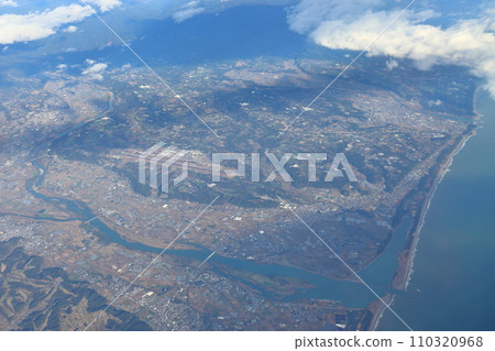 Air Self-Defense Force Nittawara base and surrounding terrain seen from the air Air Self-Defense Force Nittawara base and surrounding terrain seen from the air 110320968