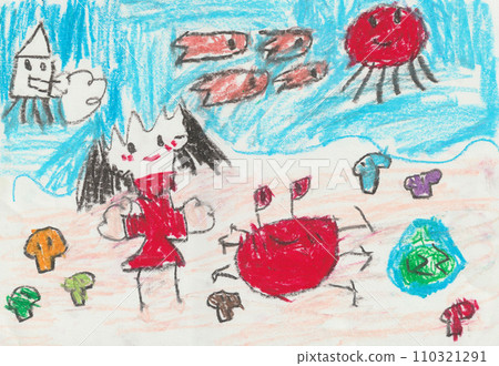 兒童畫海水浴圖片 兒童畫海水浴圖片 110321291