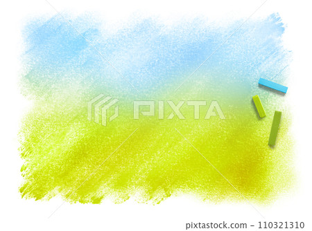 Sky and green gradation drawn with hand-drawn pastel 110321310