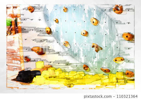 Sketch style bouldering bouldering wall wall wooden hold climbing gym bouldering gym 110321364