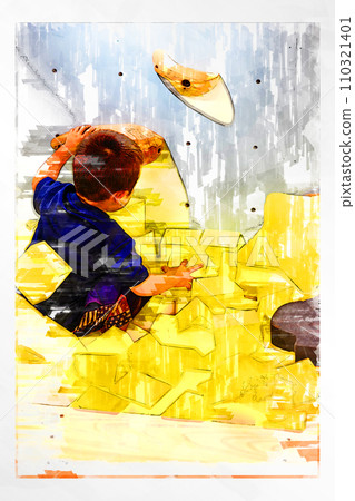 Sketch style bouldering bouldering wall wall wooden hold climbing gym bouldering gym 110321401