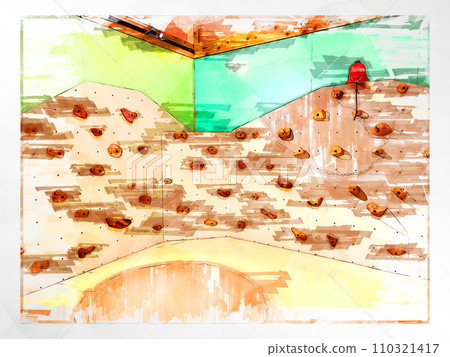 Sketch style bouldering bouldering wall wall wooden hold climbing gym bouldering gym 110321417