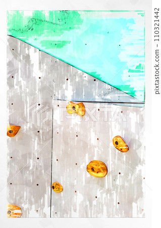 Sketch style bouldering bouldering wall wall wooden hold climbing gym bouldering gym 110321442