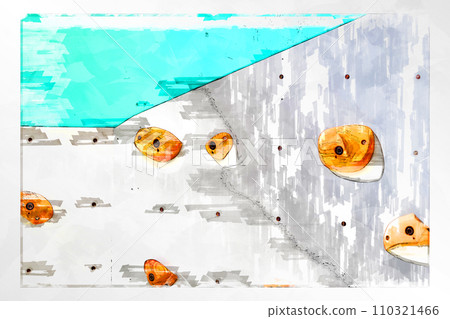 Sketch style bouldering bouldering wall wall wooden hold climbing gym bouldering gym 110321466