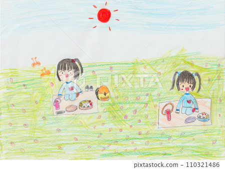 孩子們畫的野餐圖畫 孩子們畫的野餐圖畫 110321486