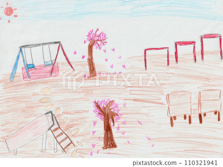 A child's drawing of a park A child's drawing of a park 110321941