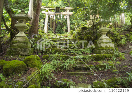 Abandoned village shrine, deep in the mountains, region, Shiga, Mie, Gifu, Torii, tradition, history, old 110322139