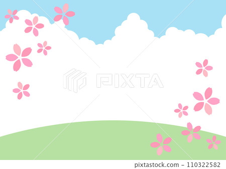 櫻花藍天簡單背景素材 櫻花藍天簡單背景素材 110322582