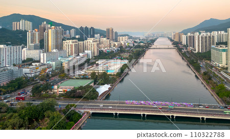 Downtown cityscape at dusk with skyline, bridge Dec 24 2023 Downtown cityscape at dusk with skyline, bridge Dec 24 2023 110322788