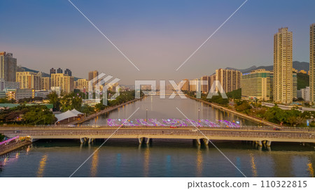 Shing Mun River with Christmas decoration at Shatin Dec 24 2023 Shing Mun River with Christmas decoration at Shatin Dec 24 2023 110322815