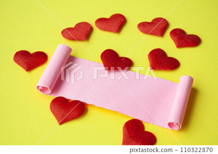 Torn paper with customizable space for text or ideas for Valentine's day. Copy space 110322870