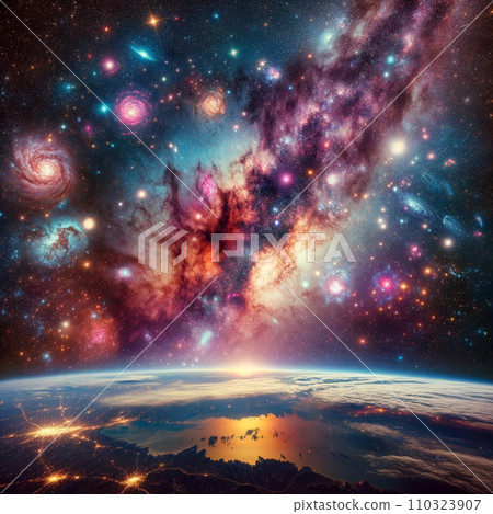 Starry sky seen from space Starry sky seen from space 110323907