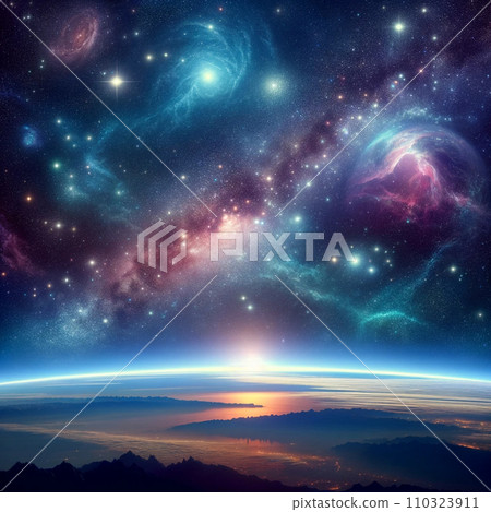 Starry sky seen from space Starry sky seen from space 110323911