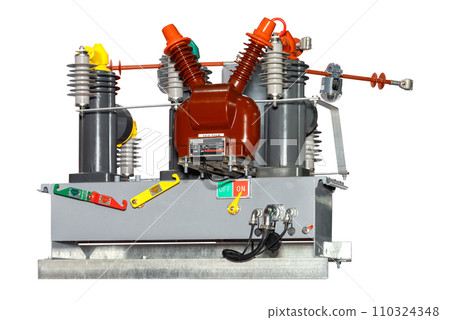 Vacuum recloser for external installation. Isolated on a white background. Vacuum recloser for external installation. Isolated on a white background. 110324348