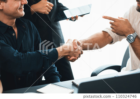 Group of diverse office worker employee shake hand and working together. Prudent 110324746