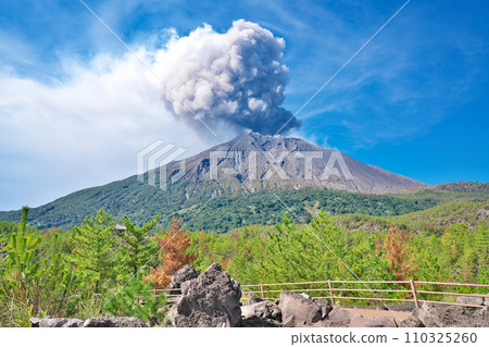 [櫻島從有村熔岩展望台冒出的煙霧]]鹿兒島縣鹿兒島市有村町 110325260