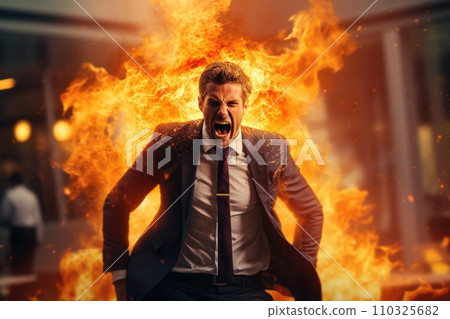 AI-generated content. Businessman with bad emotion without comeliness 110325682