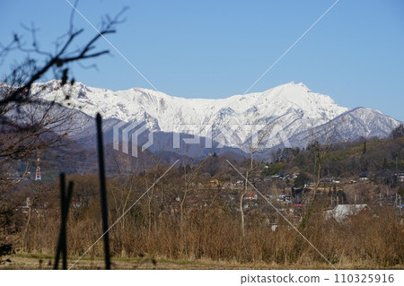 從群馬縣利根郡水上町上越線五官站週邊的月夜橋一帶眺望谷川山 從群馬縣利根郡水上町上越線五官站週邊的月夜橋一帶眺望谷川山 110325916