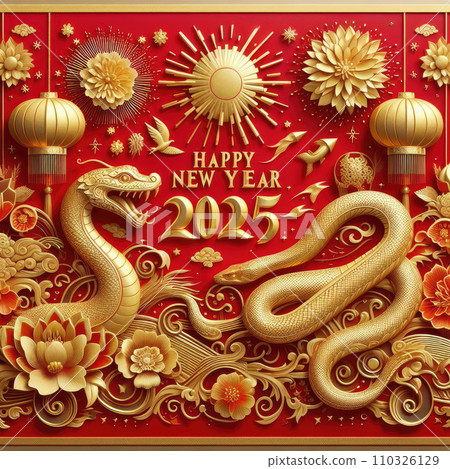 2025 Snake year background  110326129