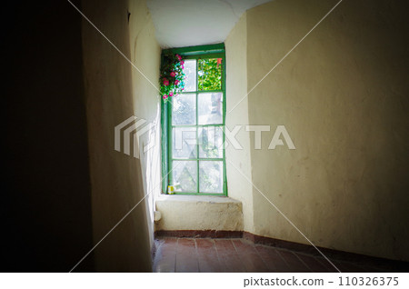 Windowsill of old houses in Europe Windowsill of old houses in Europe 110326375
