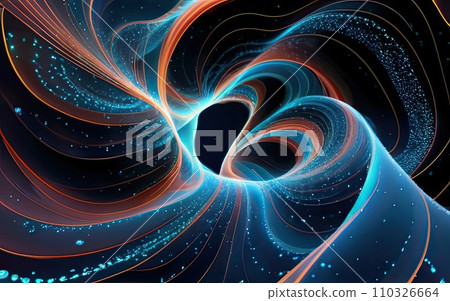 Particles of light in blue wave curves  110326664