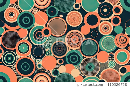 Trendy Seamless Pattern Stippled Circles Retro Colors Abstract Background Trendy Seamless Pattern Stippled Circles Retro Colors Abstract Background 110326738