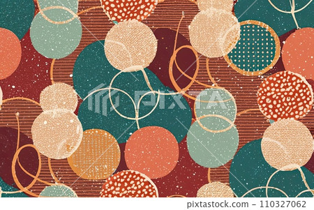 Trendy Seamless Pattern Stippled Circles Retro Colors Abstract Background Trendy Seamless Pattern Stippled Circles Retro Colors Abstract Background 110327062