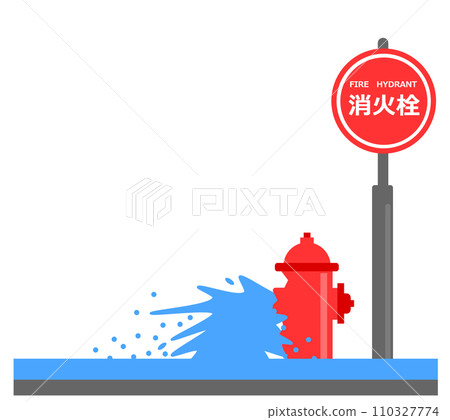 火災中使用的消防栓被損壞和漏水的插圖 110327774