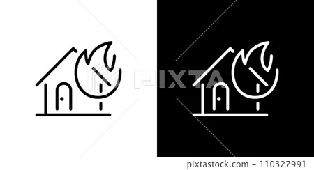 房子著火了圖標 110327991