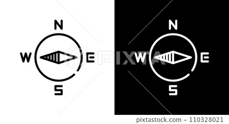 羅盤針圖示指向西方 110328021