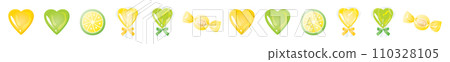 Line illustration of heart shaped candy 110328105