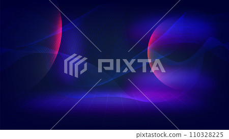 Abstract Global network connection background concept with Big data visualization, wave flow lines and dots. Internet technology. Vector illustration eps10 110328225