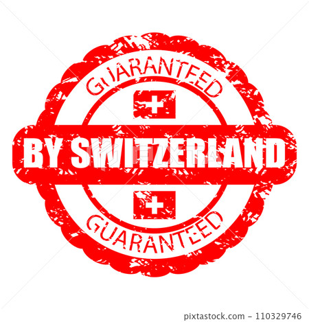Made in Switzerland, swiss quality and guaranteed rubber stamp Made in Switzerland, swiss quality and guaranteed rubber stamp 110329746