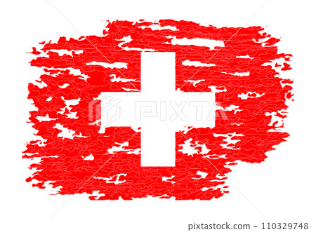 Switzerland flag texture grunge. Vector of national switzerland Switzerland flag texture grunge. Vector of national switzerland 110329748