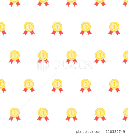 Golden medal first place seamless pattern Golden medal first place seamless pattern 110329749