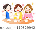 Illustration of a girls' night out while drinking tea 110329942
